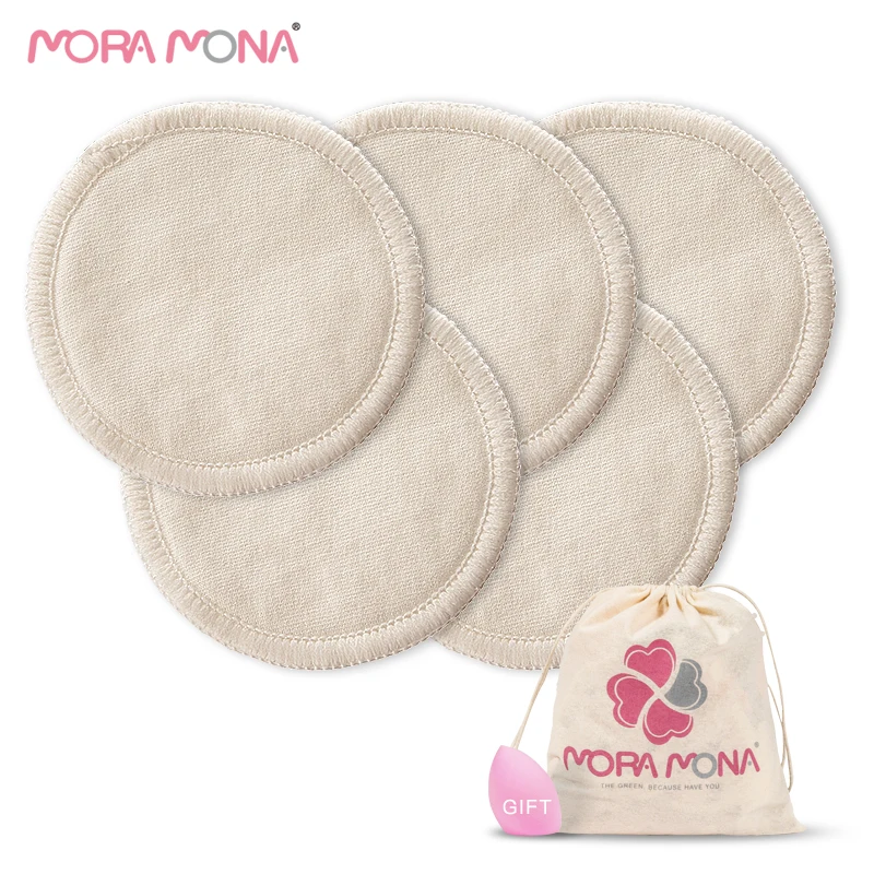 

Mora Mona reusable bamboo cotton pad washable makeup remover pad 5 pcs set, White