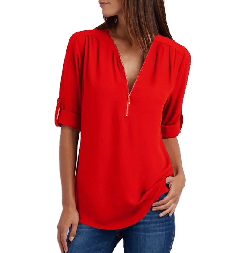 

2021 Summer short sleeve casual Shirt Cheap Chiffon Shirt Chiffon Tops Ladies Women's Blouse