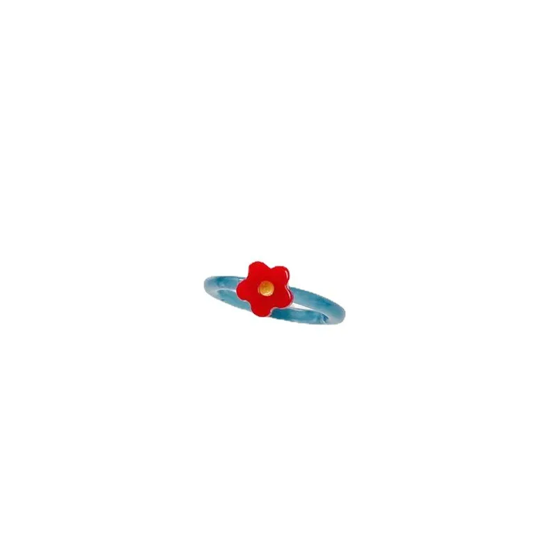 

Summer Colorful Cute Fashion Jewelry Acrylic Flower Rings Resin Rings Women