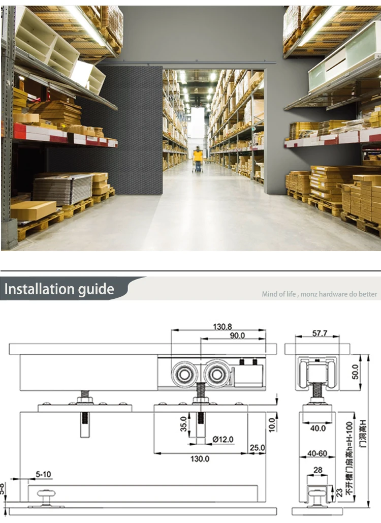 Rieles De Puerta Plegables Resistentes,Puertas Industriales De Riel