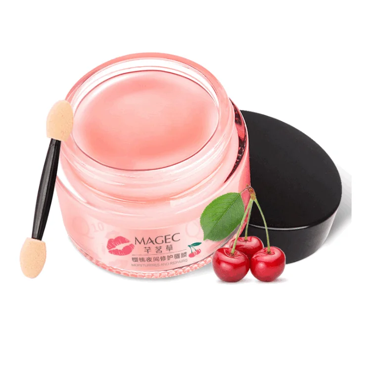 

Natural Fruit Plant Extracts Cherry Collagen 10x Repair Lip Mask Nourishing Moisturizing Jelly Lip Balm For Dry Chapped Lips, Green scrub