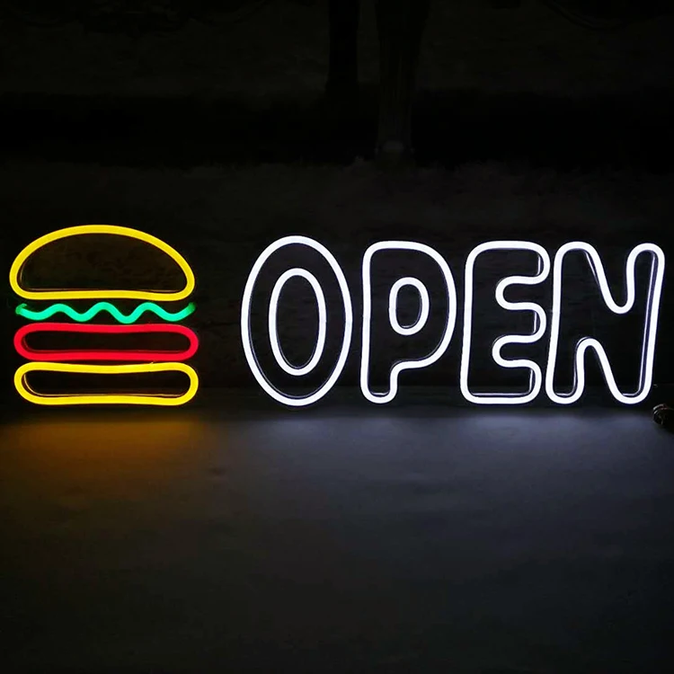 open neon sign acrylic backboard led light