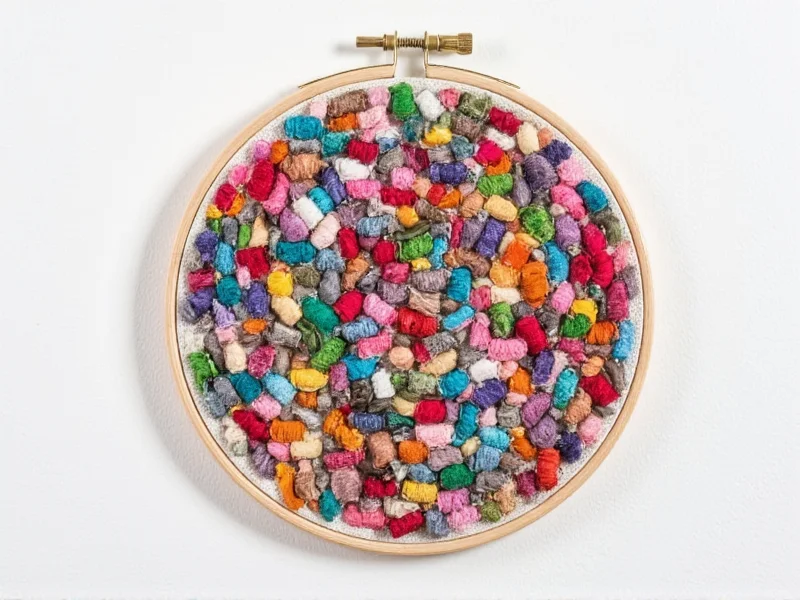 Fabric scrap wall art in embroidery hoop