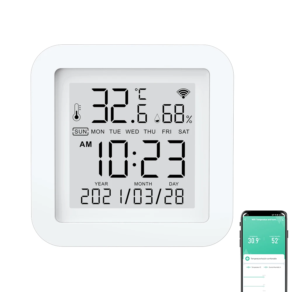 

Smart Home Digital Instant Read Humidity Meter Temperature and Humidity sensor Indoor Room Wi-fi Thermometer Hygrometer