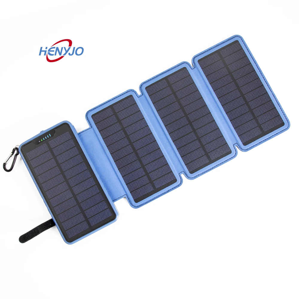 

High Quality Waterproof Portable Solar Charger 10000mah Qi Wireless Solar Power Bank 20000Mah
