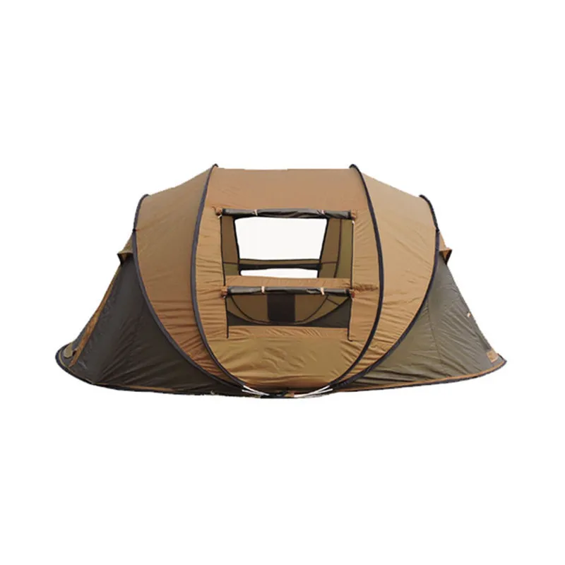 

outdoor camping instant pop up tent for 3-4 persons 3 seasons use khaki lightweight waterproof polyester fabric tent, Customized