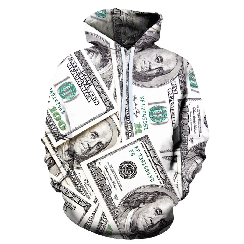 

European and American fashion USD print hoodies