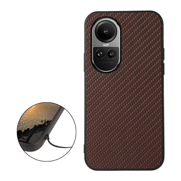 

Newest For OPPO Reno10 Global / 10 Pro Global Carbon Fiber Texture Shockproof Phone Case