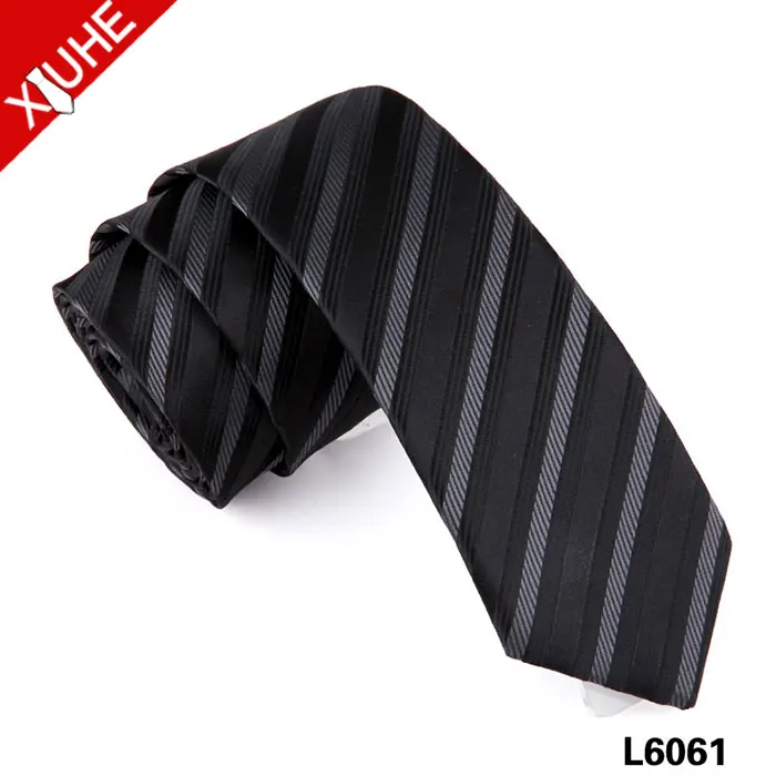
High Quality Fashion Italian Mens Silk Neckties Handsome Black Tie 