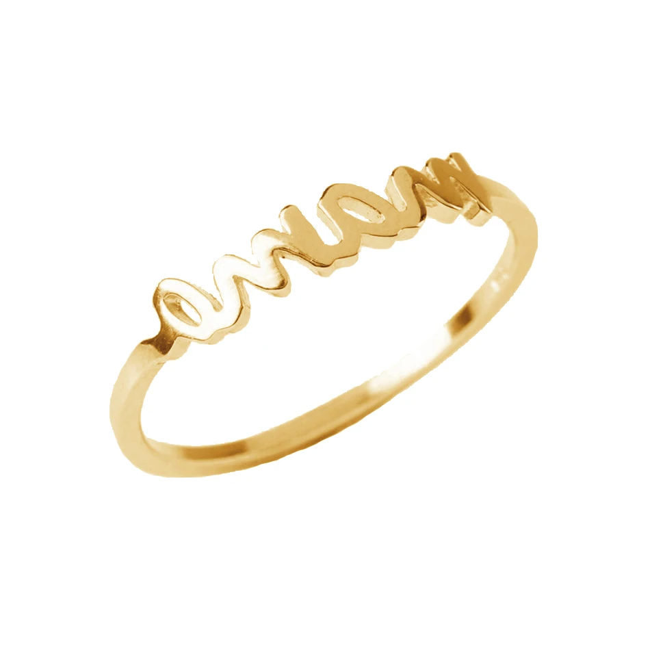 

hot sale rings jewelry women 925 sterling silver 18k gold plated new arrival mama script ring