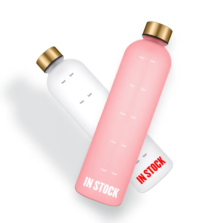 

2022 Hot products stock BPA-Free 1L Motivational Water Bottle with Time Marker Reusable and Durable Tritan Plastic Bottle, Customized color