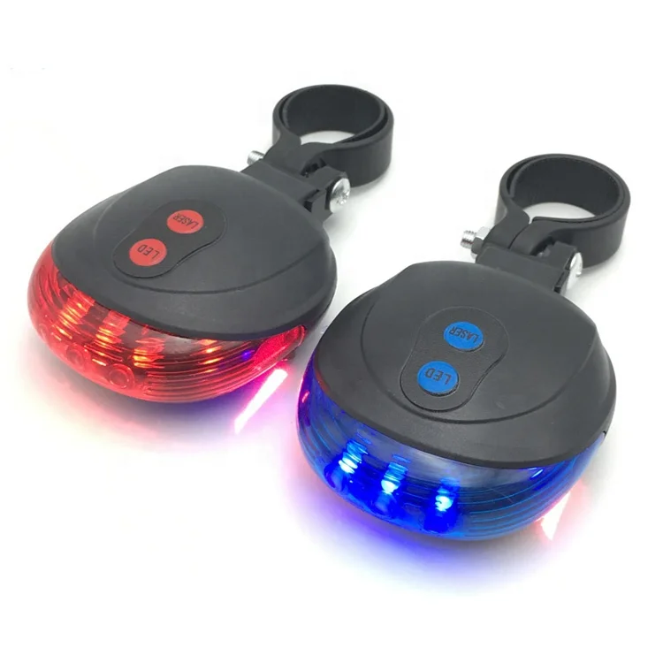 

Plastic Bicycle Rear Tail Warning Blue Red Led Bike Laser Light, Red/blue
