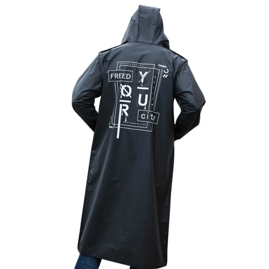 

Hiking Cool Black Rain Poncho Customized EVA Multi-functional Raincoats