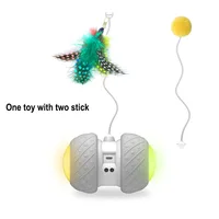 

Interactive Automatic Rotating Running Led Teaser Pet Cat Stick Feather Toys For Cats Usb