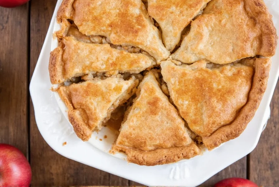 Perfectly baked cinnamon apple pie with golden crust and visible apple slices
