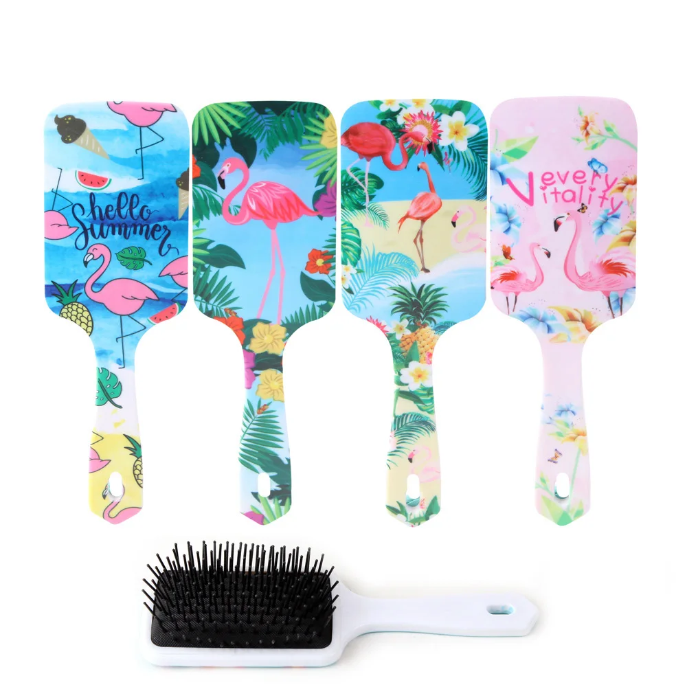 

Factory Price Massage Hair Comb Professional Hairdressing Air Cushion Custom Flamingo Hair Brush, Pink/blue