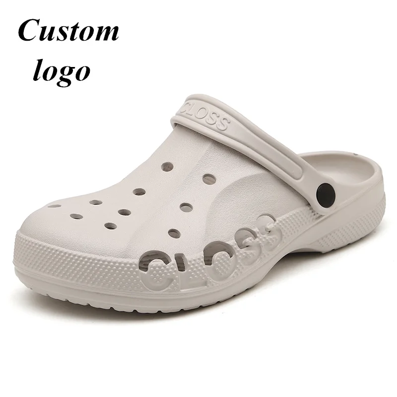 

Wholesale Factory Price Half-drawn garden shoes Custom Logo Unisex slippers for men White Mesh EVA Clog Custom packaging