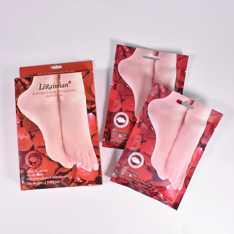 

Spot Wholesale Exfoliating Whitening Rose Foot Mask