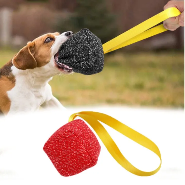 

Dog Training Ball Toy Large Dogs Bite Training Tugs Pillow Nylon Rope Handle Pet Chewing Ball Toys For K9 Agility Equipment, As picture