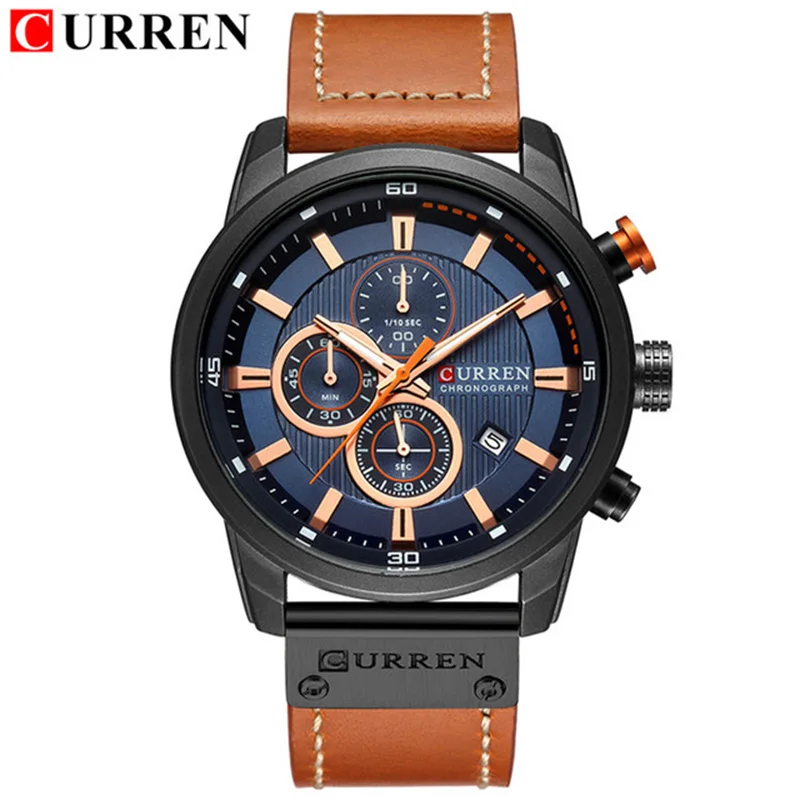 

CURREN 8291 Top Brand Luxury Fashion Leather Strap Quartz Men Watches Casual Date Business Male Wristwatches Clock Montre Homme