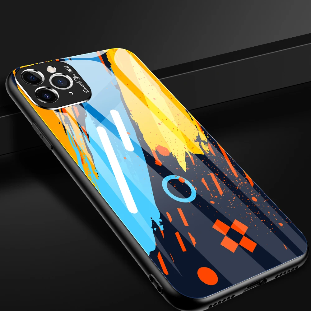 

Newest Tempered Glass Back Cover Mobile Phone Protective Coque Skin Case For iPhone X XR XS Max 8 7 Plus with Camera Lens Cover