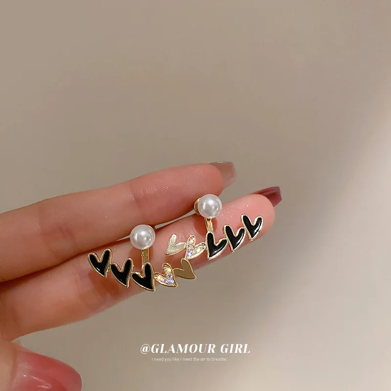

fashion quality crystal small heart stud earring