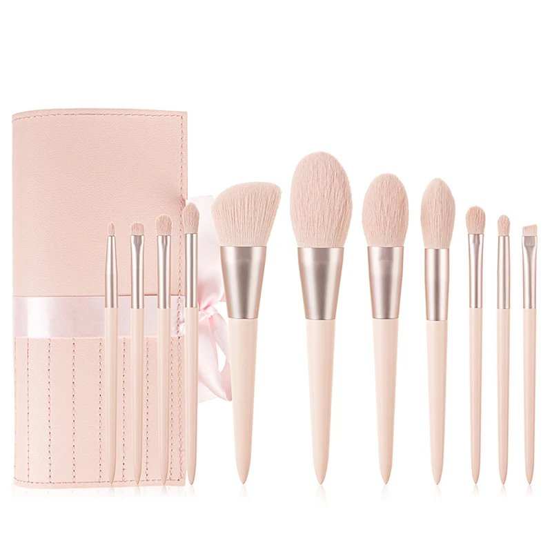 

Cangzhou wholesale 11 piece 11 makeup brushes 11 pcs pink soft 11pcs makeup brush set private label luxury pink makeup brush set
