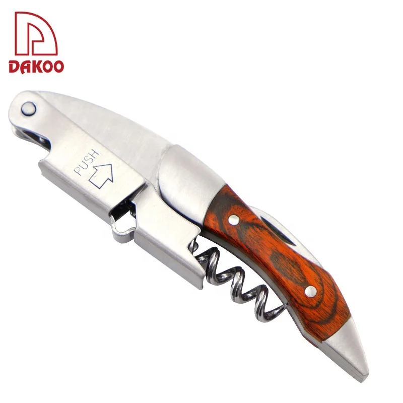

Beer Opener Pakka Wood Handle Stainless Steel multi-function Bottle Red Wine Opener, Chocolate