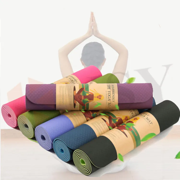 

Custom Nature Rubber TPE fitness mat Yoga Mat with Carrying bag