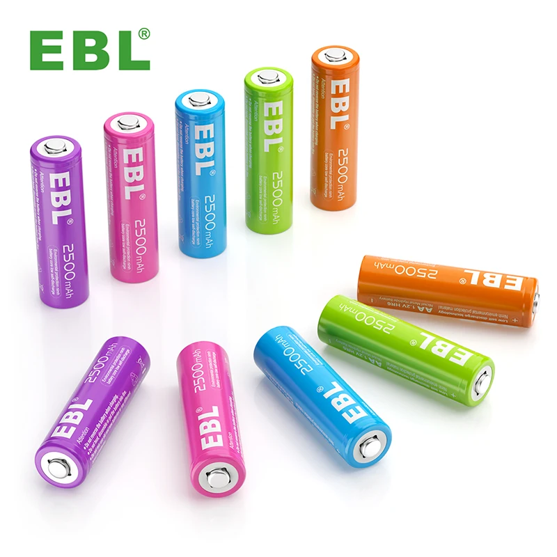 EBL Different Types Of Rechargeable Batteries AA Rechargeable Batteries 1.2v Ni-MH