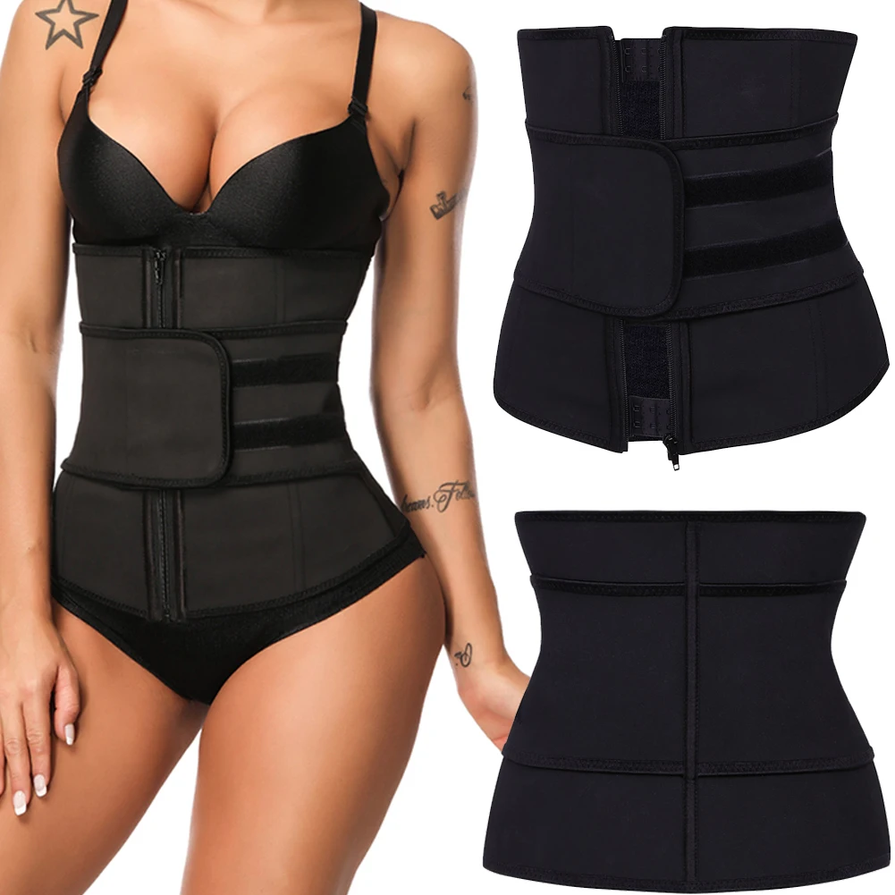 

Latex cinchers 7 boned slimming waist trainer wIth zipper And hooks,waist trainer wholesale, Black