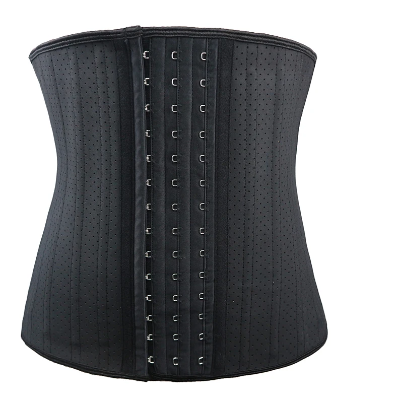 

Trendy Power Conceal 3 Rows Hook Cincher Figure Shapewear Latex Waist Trainer Fajas For Women, Black