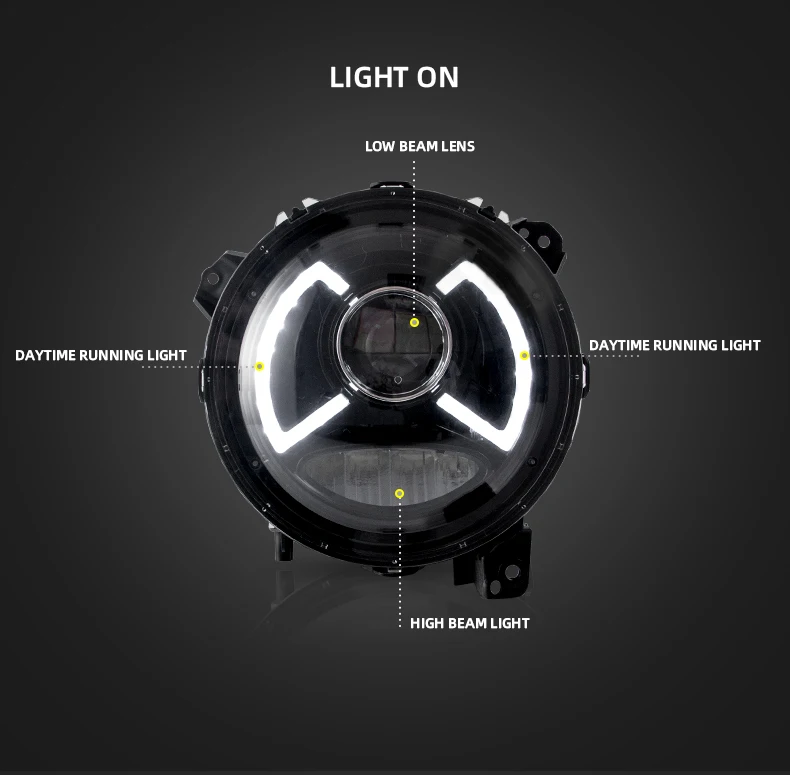 VLAND manufacture for car Headlight ForJeep Wrangler headlight  2018 2019 LED Headlamp with wholesale price in China factory