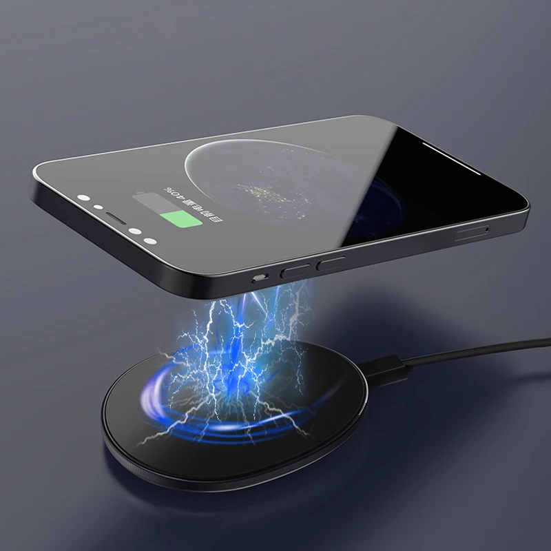 

Ready Stock Magnetic Wireless Charger Manufacture New Product Mobile Phone Wireless Charging Magnetic for Iphone 12 Pro Max X 11, White/grey