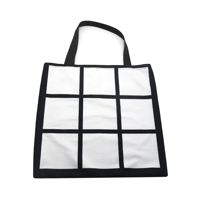 

Rubysub Sublimation 9 Panel Photo Short Plush Tote Bag Personalized Design 9 Panel Shopping Bags, White/black
