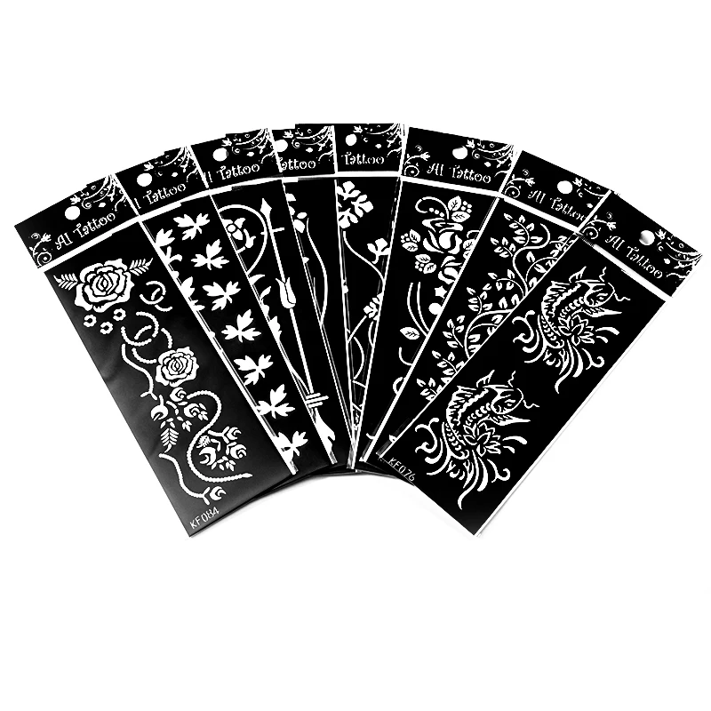 

2021 Henna Tattoo Stencil sticker Body Art Black Henna Lace Hands Tattoo Sticker, Colorful