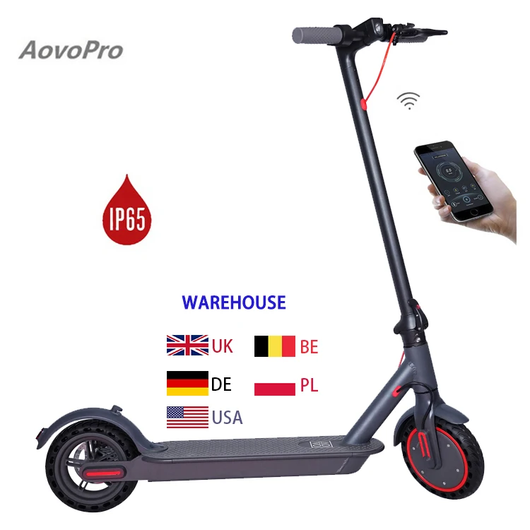 

Aovo Pro 350 Watt Motor USA UK DE Warehouse Fast Foldable Self-balancing China Custom Electric Scooter for Adults