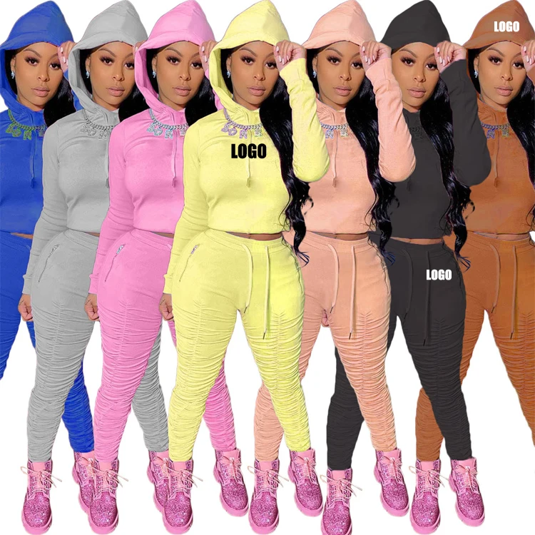 

Free Shipping New Arrivals Autumn Women Sets Hoodie Matching Sweat Suits Jogging Suits Custom Tracksuits, Customized color