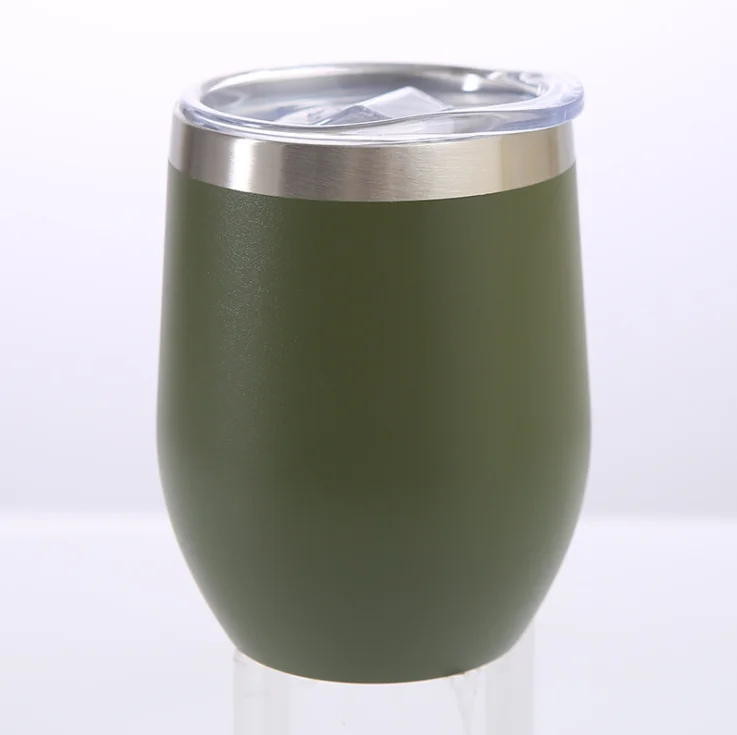 

Popular 2021 double wall 304 steel stainless reusable travel mug 12oz vacuum insulated wine water cup tumbler with sliding lid, Customized color