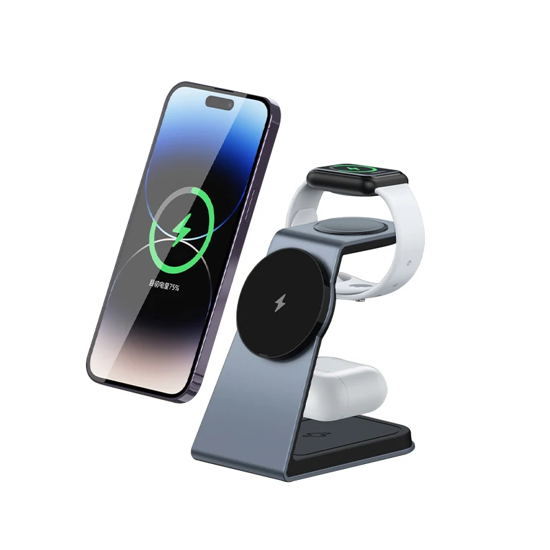 

2023 new arrivals 15w 3 in 1 wireless charger stand magnetic wireless charging station