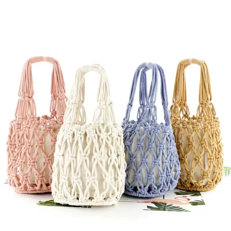 

Women Summer Tote Market Handbag Rattan Beach Bag Woven Straw Crochet beach crochet bag handmade, Customizable