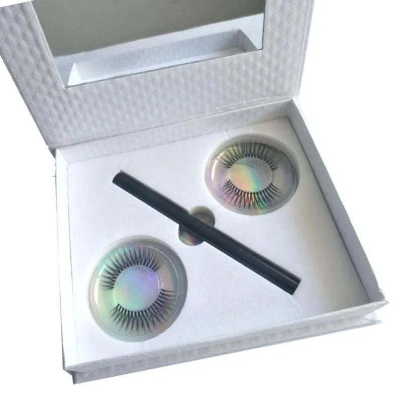 

Easy To Wear No Multiple Step Eye Lashes Kit Magnetic Eyelashes With teeezers 2 pairs 3d magnetic eyeliner eyelash, Natural black