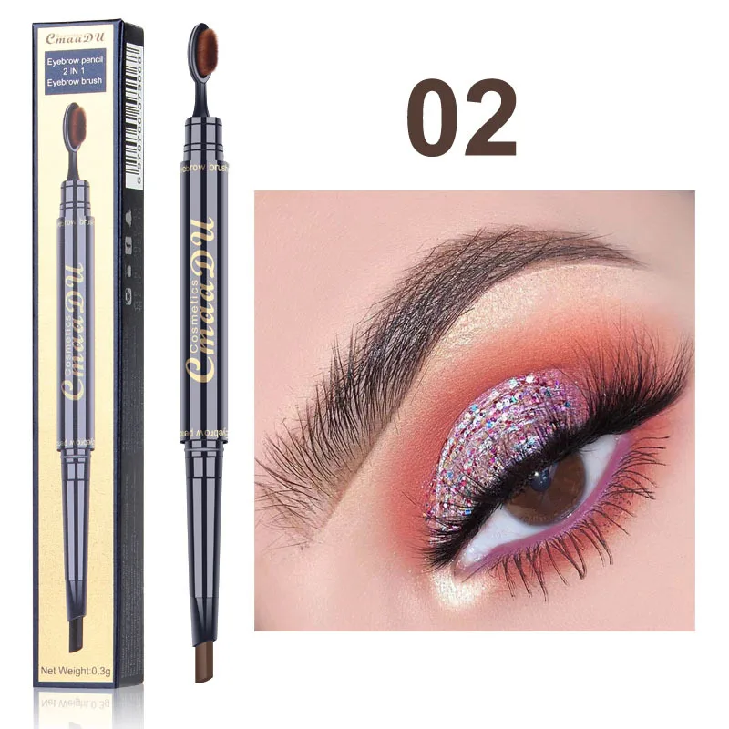 

Amazon Hot Selling Eyebrow Pencil with Brush Waterproof Long-lasting Custom Private Label Cosmetic