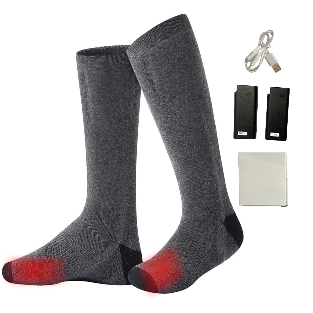 

Comfortable Cotton Winter Electric Thermal Insulated Battery Rechargeable Heated Socks Rehabilitation Therapy Supplies CE ROHS, Black customized