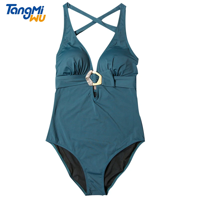 

High Quality New Style Girls deep v Beach Wear Pure Color Bathing Suits Bikini Swimwear Sexy One Piece Swimsuit