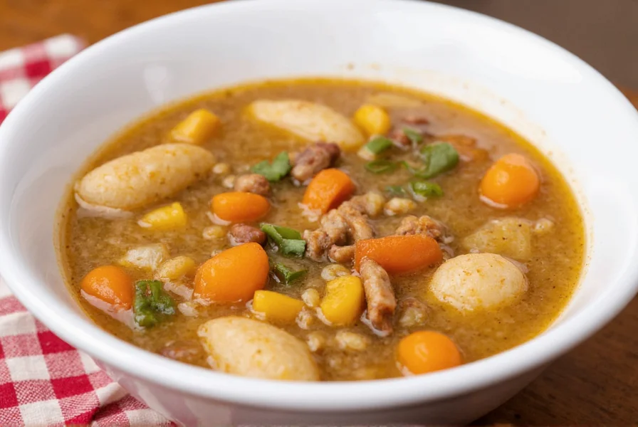 Homemade Sopa Toscana soup in a rustic bowl