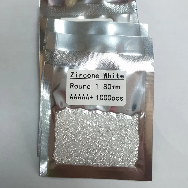 High Quality Machine Cut 2.0mm Small Round White Zircon for
