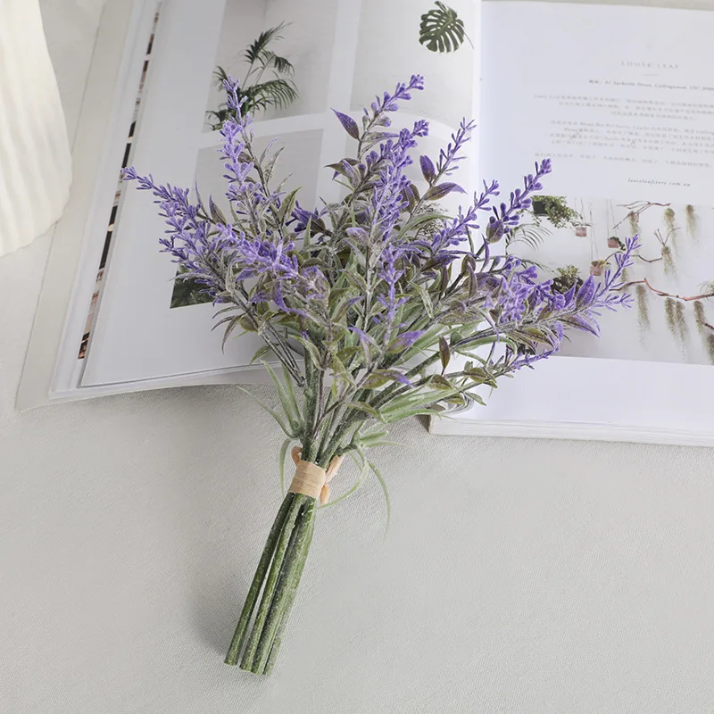 

F-L0020 Lavender Decorative Faux Plastic Flower Bouquet Artificial Lavender Decor Faux Lavender Plant