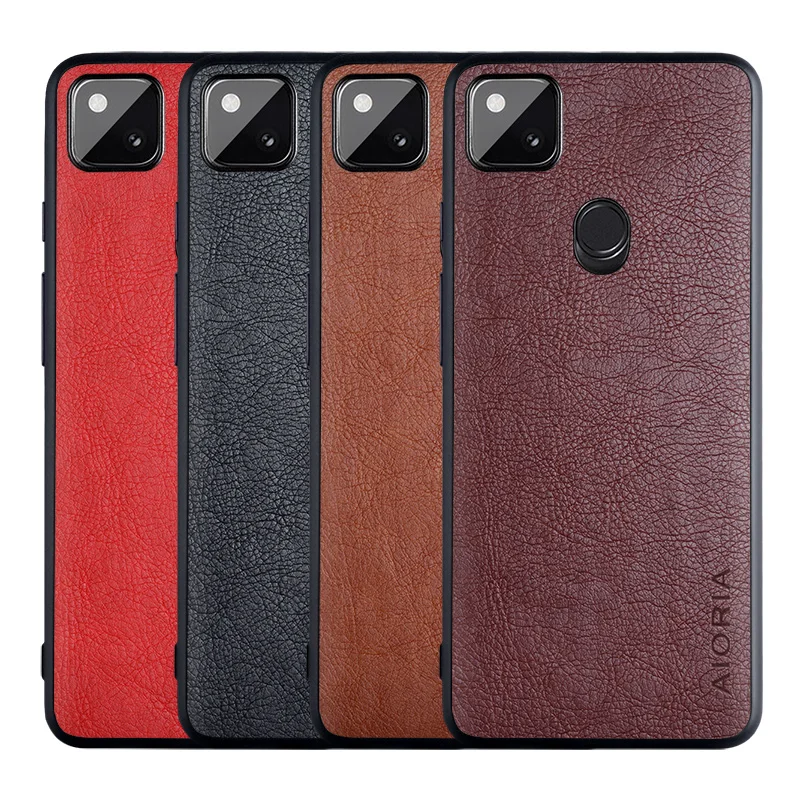 

PU leather skin with Hard PC with Soft TPU Business Style case for Google Pixel 4A