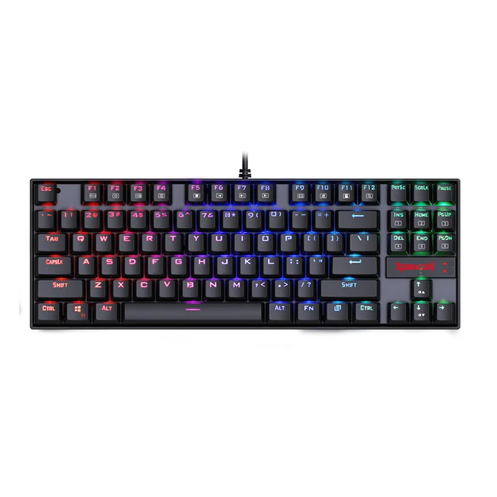 

Redragon 87 Keys K552 Mechanical Gaming Keyboard RGB LED Rainbow Backlit Wired Keyboard with Red Switches for Windows Gaming PC, Black